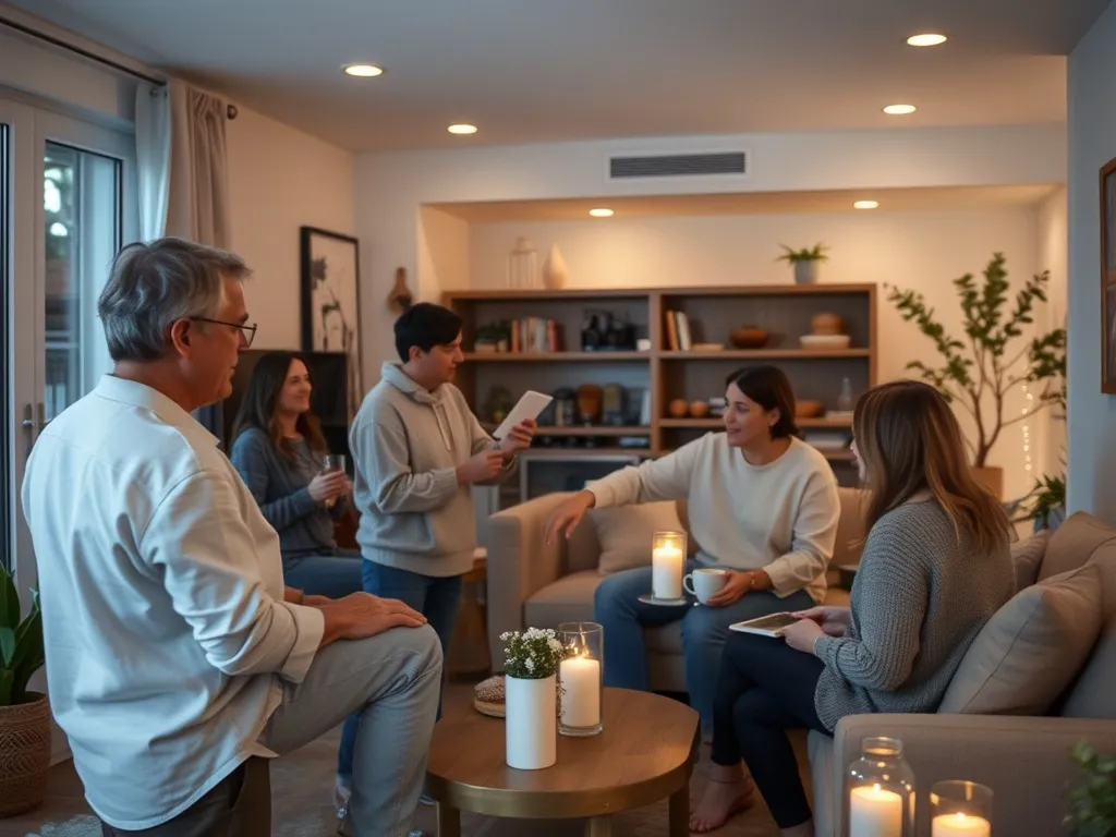 Warm welcome home interior with soft lighting