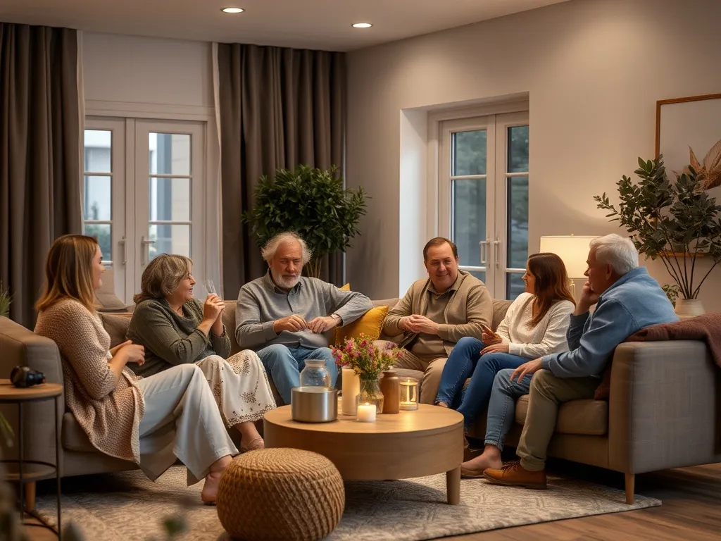 Warm interior with decorative details